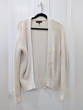 Banana Republic Ivory Knit Button Cardigan | Small